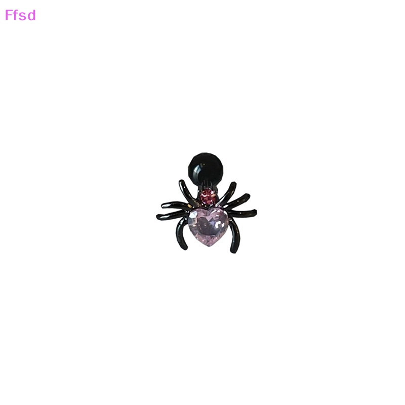 1 Đôi Khuyên Tai Hình Nhện / Trái Tim Đính Đá Zircon Thời Trang Cho Nữ