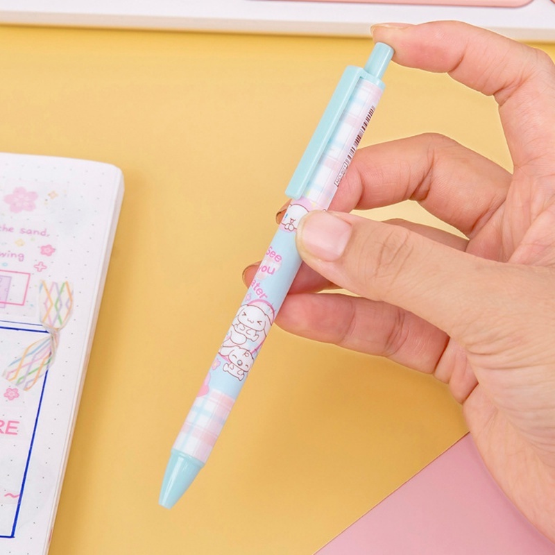 Bút Mực Gel Ngòi 0.5mm Họa Tiết Chó / Mèo Hoạt Hình Dễ Thương Cho Học Sinh