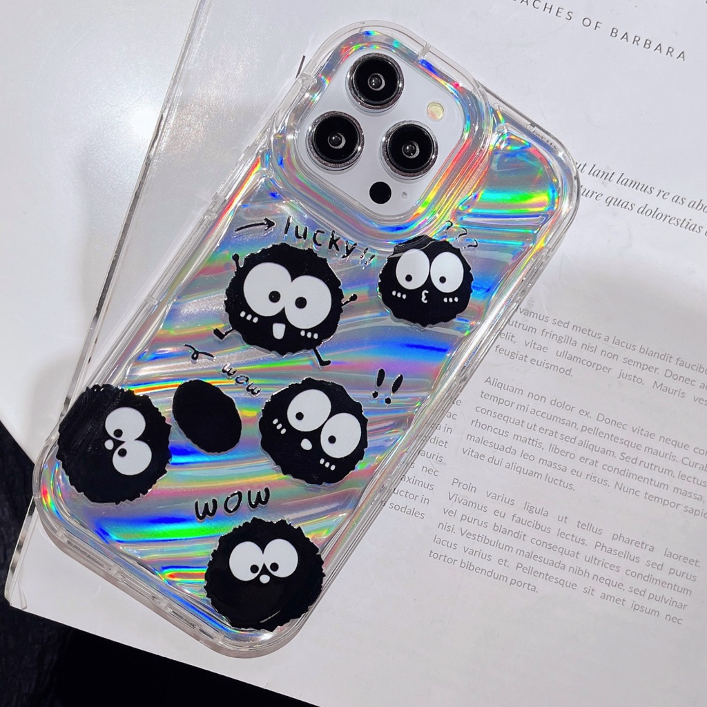 Ốp Điện Thoại TPU Trong Suốt Màu Laser Họa Tiết Hoạt Hình Cho iPhone 12 13 14 Pro Max