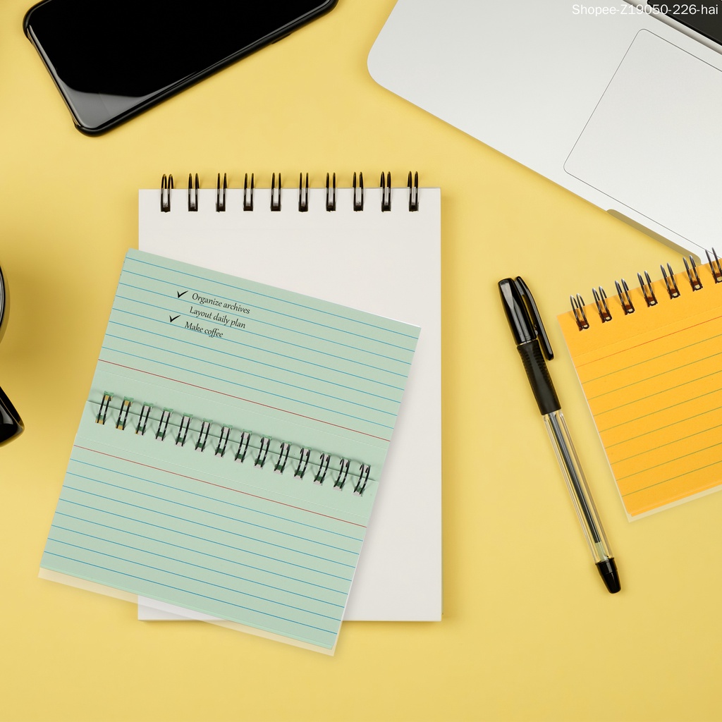 Bộ 5 Thẻ Ghi Chú Hình Xoắn Ốc Nhiều Màu Sắc