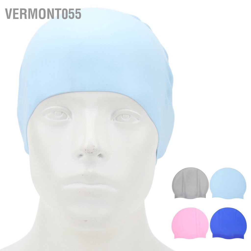 Vermont055 2 Chiếc Mũ Bơi Chống Rách Thoải Mái Silicone Bền Dành Cho Nữ Người Lớn Thanh Niên Trẻ Em