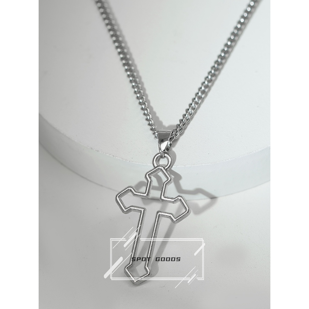 Vòng cổ Sợi Xích Mặt Thánh Giá Phong Cách hip hop Châu Âu Đơn Giản Cá Tính