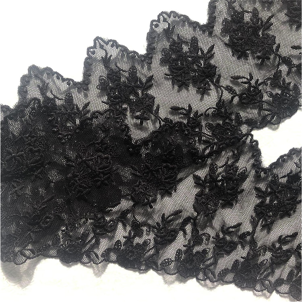 2 Yards Vải Ren Thêu Hoa Thủ Công Dành Cho Trang Trí Đám Cưới / Trang Trí Đám Cưới Rộng 10.5Cm