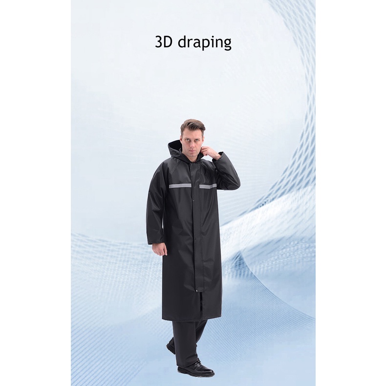 DICHUANGZHE Áo Mưa Dáng Dài Vải Oxford Phản Quang Tiện Dụng Cho Nam Và Nữ