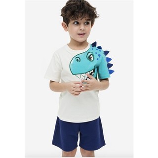 Set bộ áo trắng khủng long vai quần navy