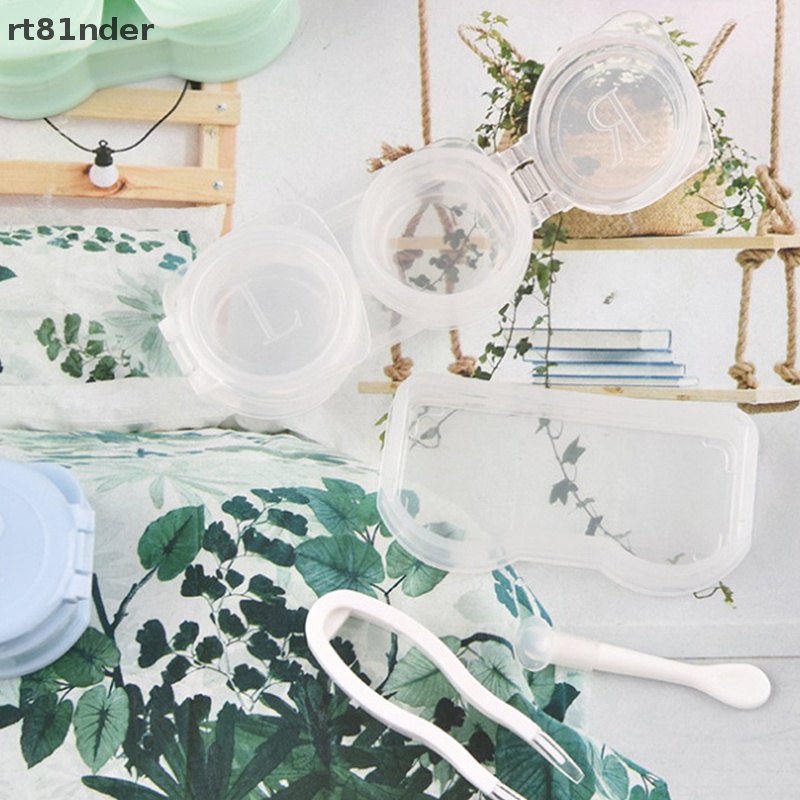 Rt Hộp Đựng Kính Áp Tròng Kèm Nhíp Màu Macaron Phong Cách Đơn Giản Nhỏ Gọn Có Giác Hút Cho Nữ Mang Đi Du Lịch