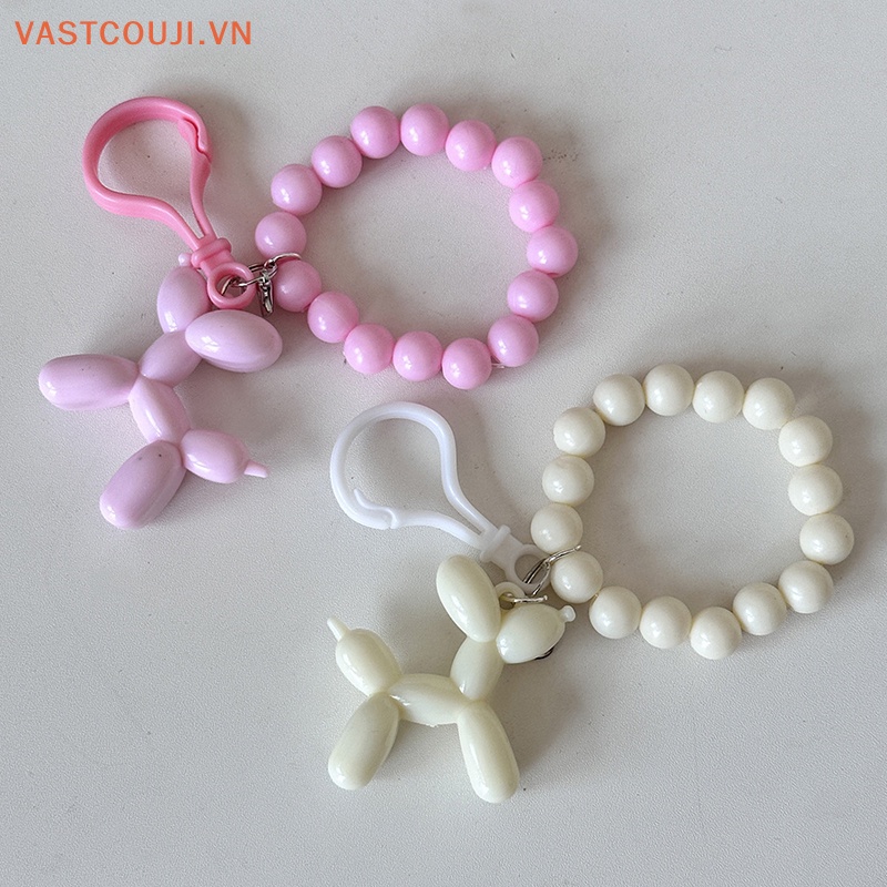 1 Móc Khóa Hình Chú Chó Và Bong Bóng Ngọc Trai Dễ Thương