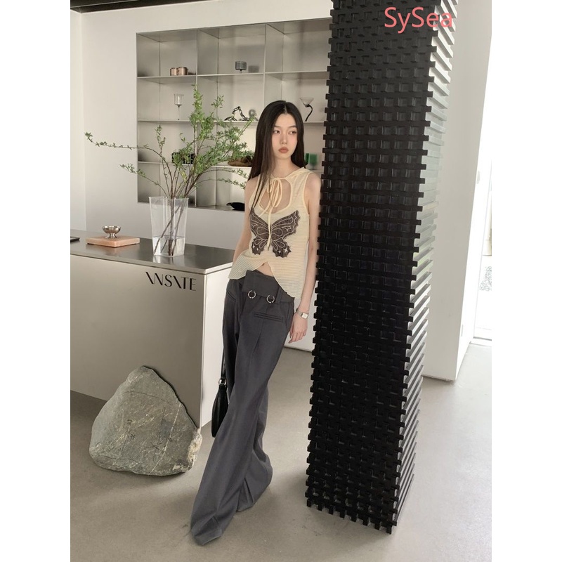 Áo Hai Dây Có Nón Họa Tiết Bướm Xinh Xắn Dành Cho Nữ