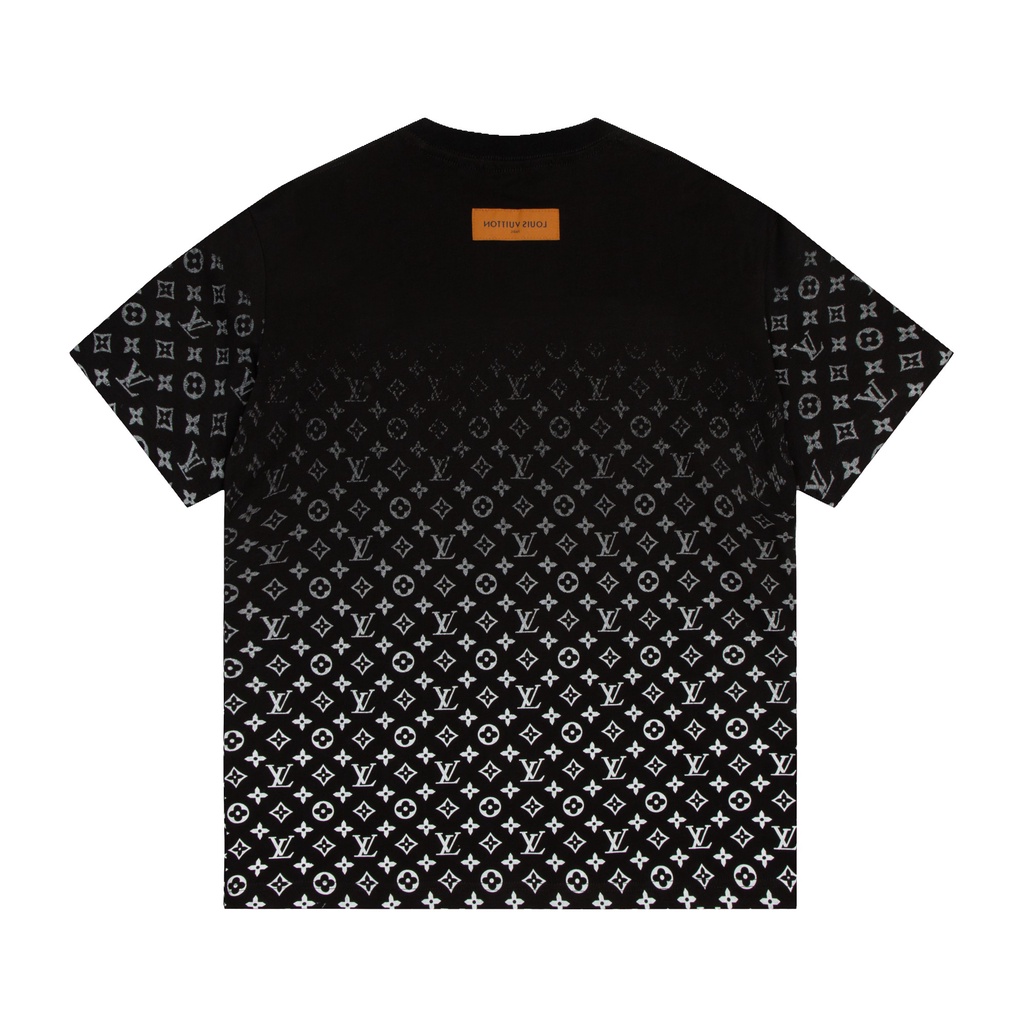 Áo Thun Thể Thao Cotton 1V Monogram 23ss Màu Gradient Xanh Lá Cây Thiết Kế Sang Trọng Phong Cách Đường Phố Cho Nam Và Nữ