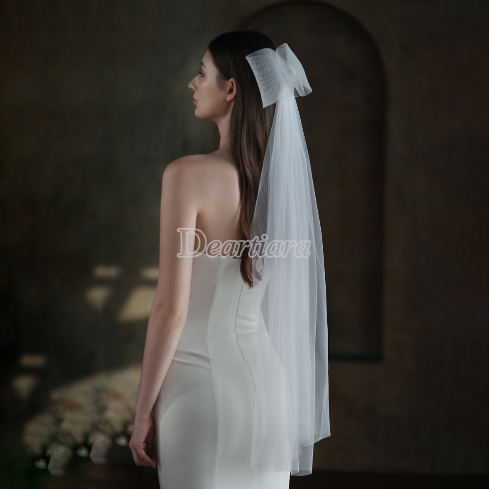 Băng Đô Nơ Lưới Co Giãn Mềm Mại Thời Trang Cho Cô Dâu