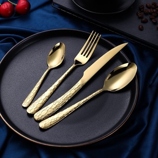 Katelv Bộ Muỗng Nĩa Dao Bằng Thép Không Gỉ Họa Tiết Da Rắn Chất Lượng Cao Phong Cách Phương Tây