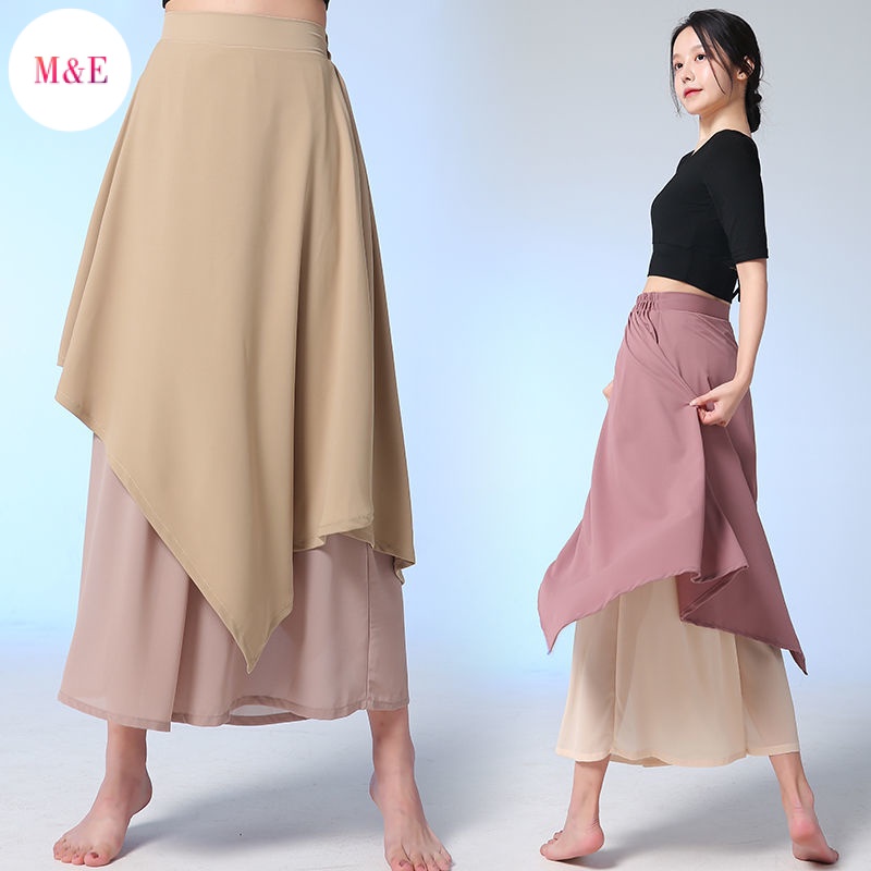 M &amp; E Chân Váy Voan Xòe Hai Lớp Dáng Dài Phong Cách Dân Tộc Thanh Lịch Khiêu Vũ Hiện Đại Dành Cho Người