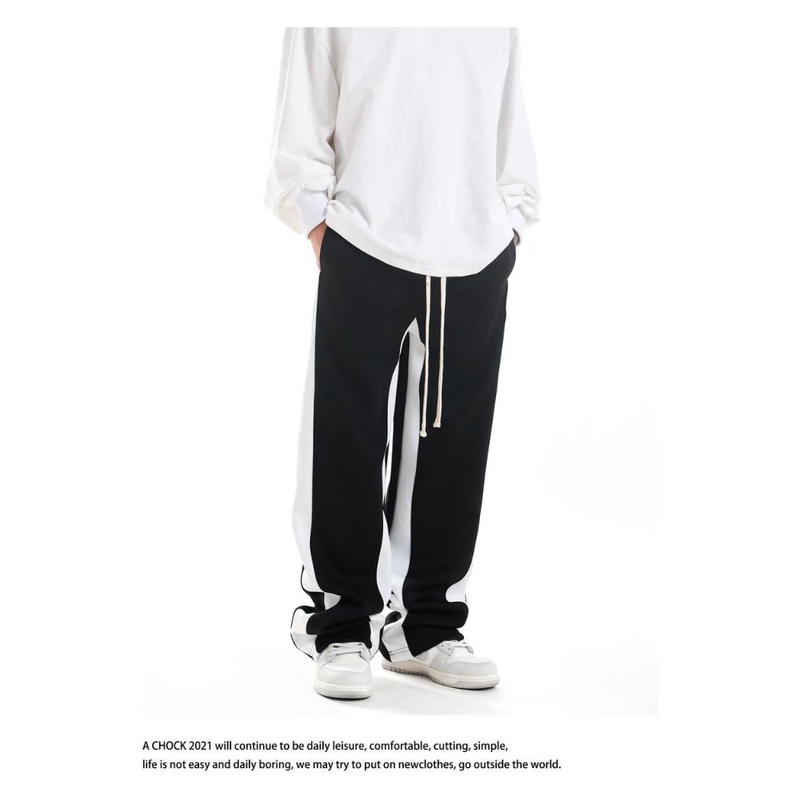 Quần Thể Thao Rút Dây Viền Trắng Đen Thiết Kế Truyền Thống Chính Hãng Dễ Phối Đồ