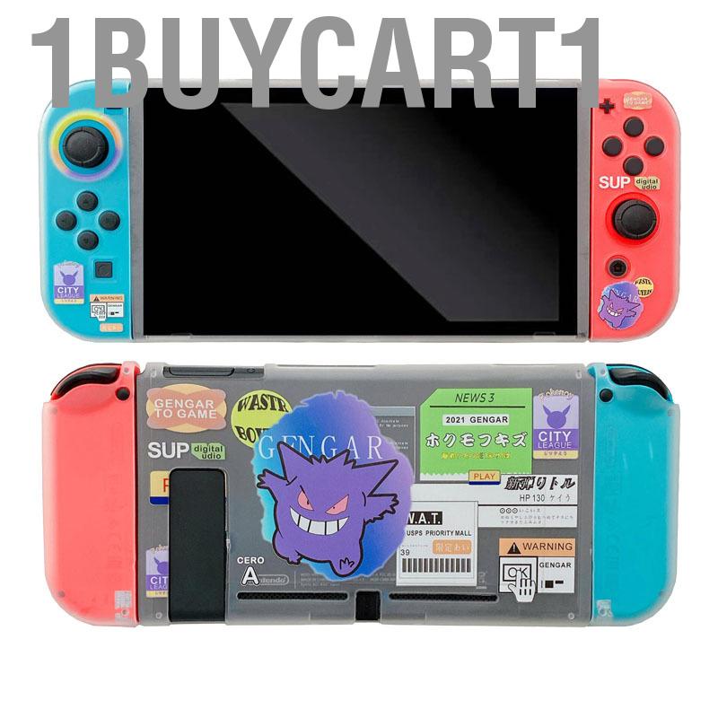 1buycart1 Game Protective Case Cover Cartoon Translucent Split Fall Protection for Switch