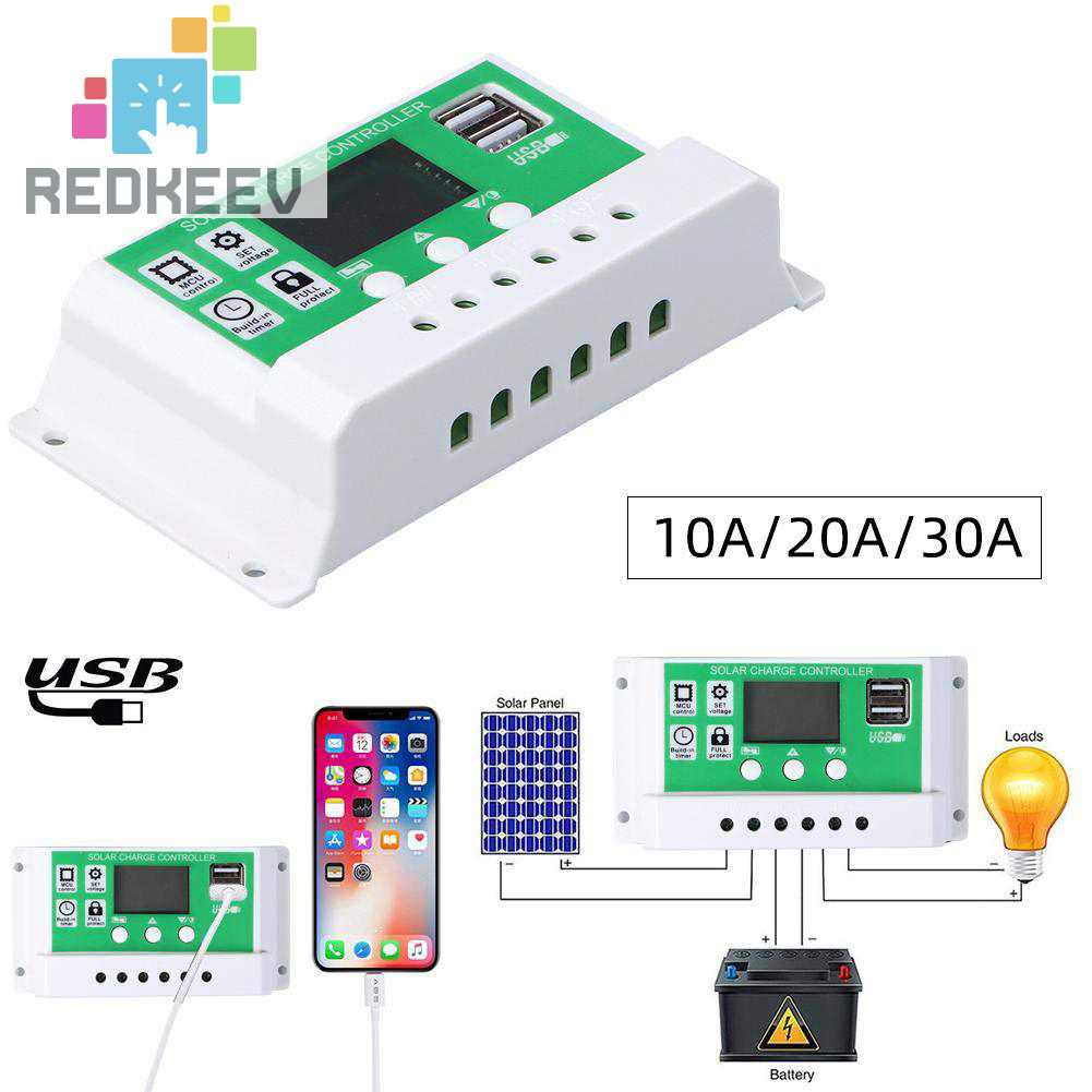 Bộ Điều Khiển Sạc 10A 20A 30A 40A 50A 60A 12V 24V Có Màn Hình LCD