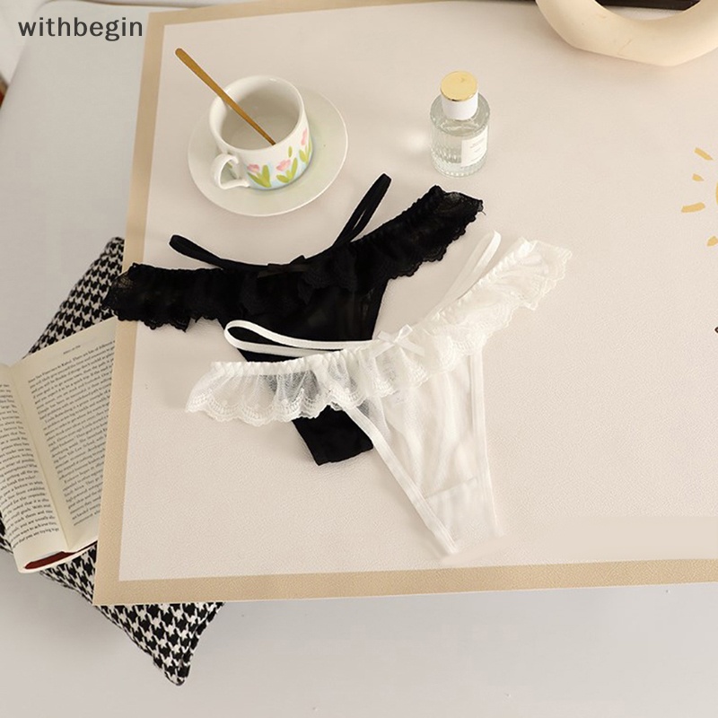 Quần Lót Dây Lưng Thấp Trong Suốt Phối Ren Quyến Rũ Cho Nữ