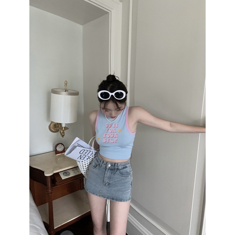 Áo Hai Dây Ngắn Ôm Dáng Phong Cách Retro Quyến Rũ Dành Cho Nữ