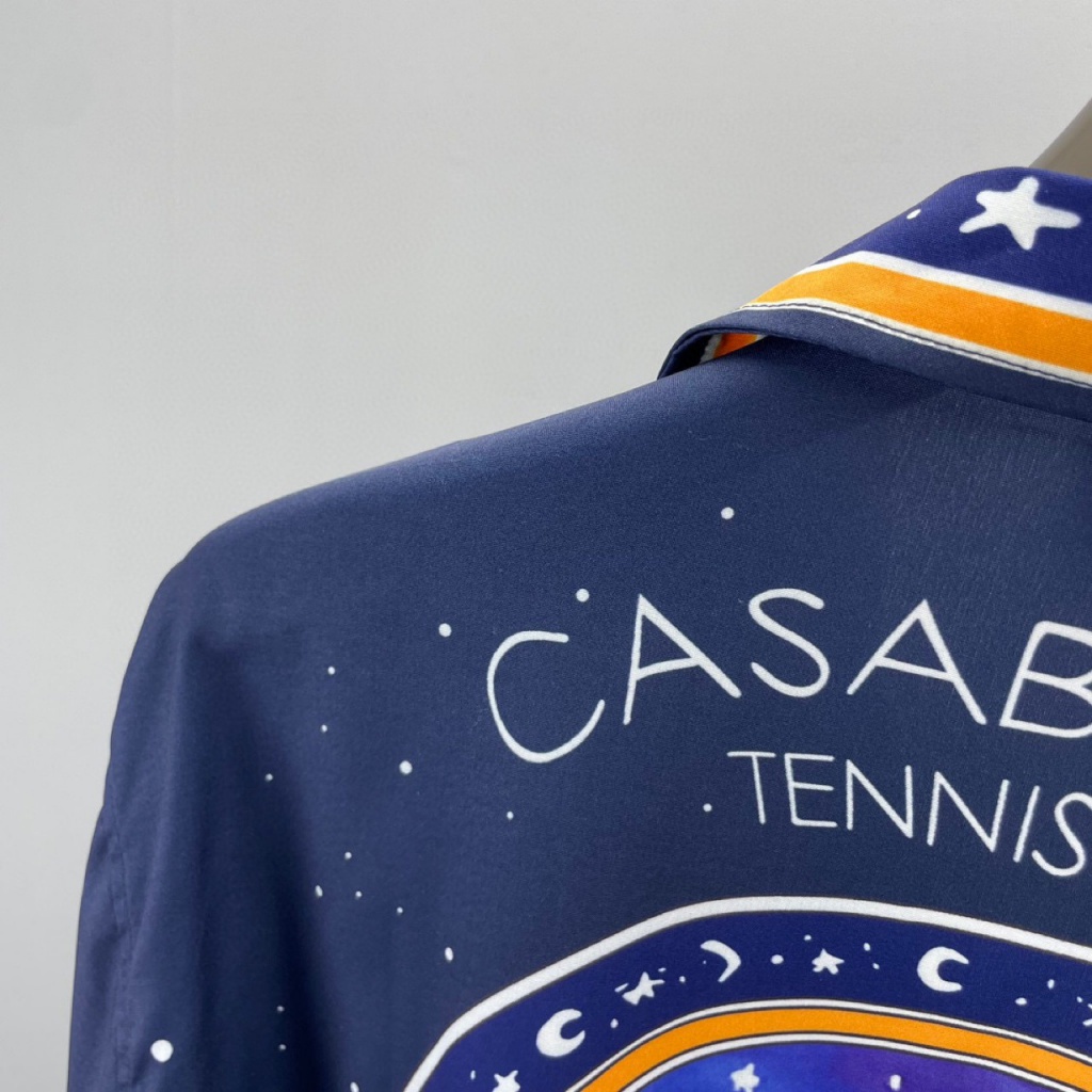 CASABLANCA long-sleeved shirt letter print pattern men's and women's same shirt cardigan spot all-match