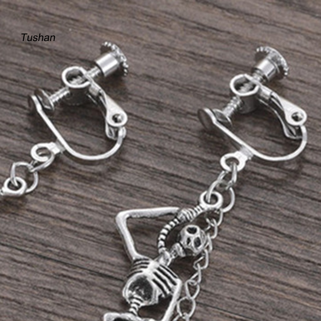 1 Đôi Bông Tai Hình Đầu Lâu Phong Cách Gothic Dành Cho Lễ Halloween