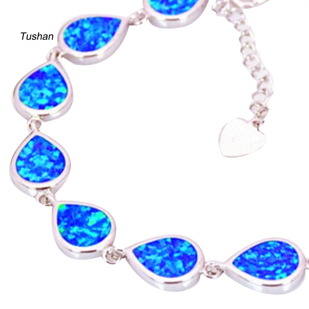Vòng Đeo Tay Chuỗi Hạt Đá Opal Hình Giọt Nước Thời Trang Dành Cho Cả Nam Và Nữ