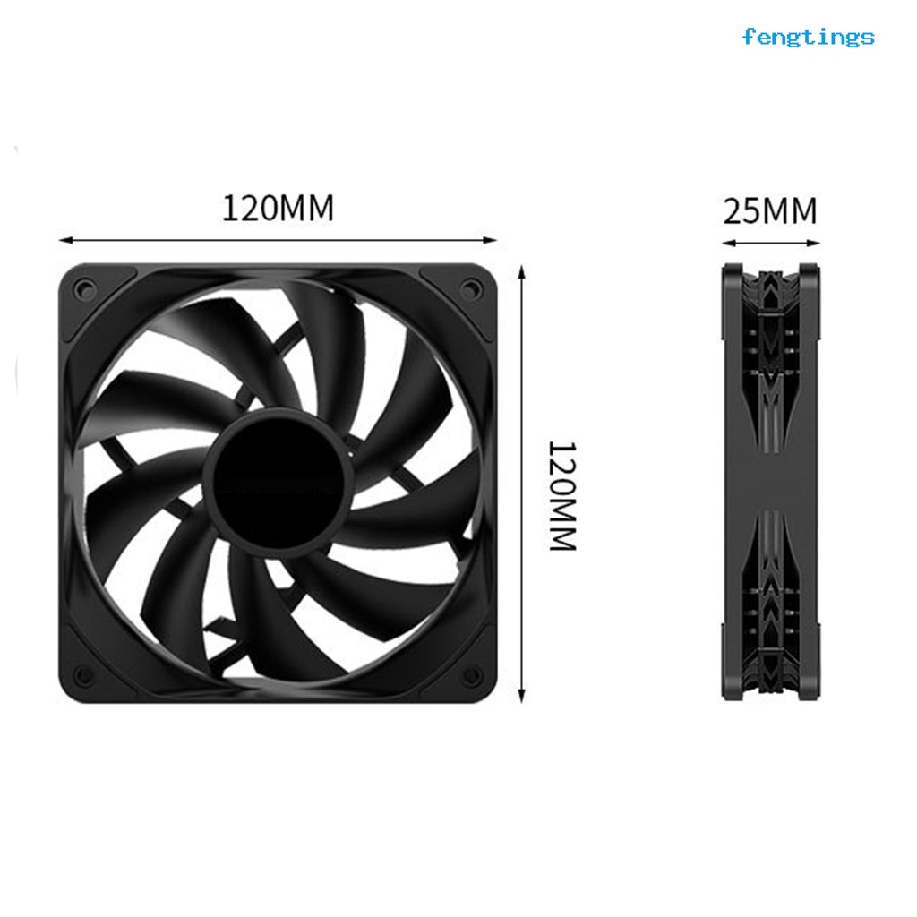 Quạt Tản Nhiệt 12cm PWM 4Pin 1800RPM 9 Cánh Ít Tiếng Ồn Nhỏ Tiện Dụng Cho Máy Tính Văn Phòng