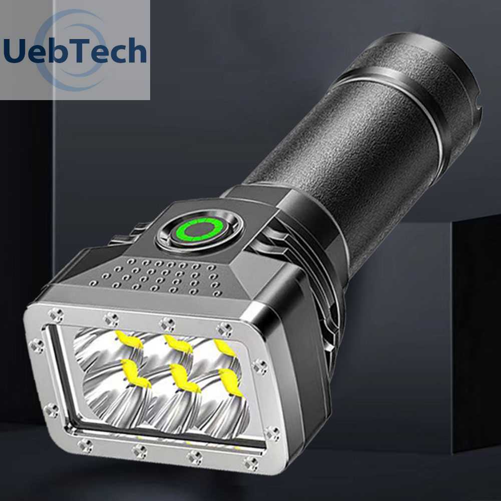 Đèn Pin 6 Bóng LED 350LM 1200mAh Sạc USB Chống Nước Dùng Ngoài Trời