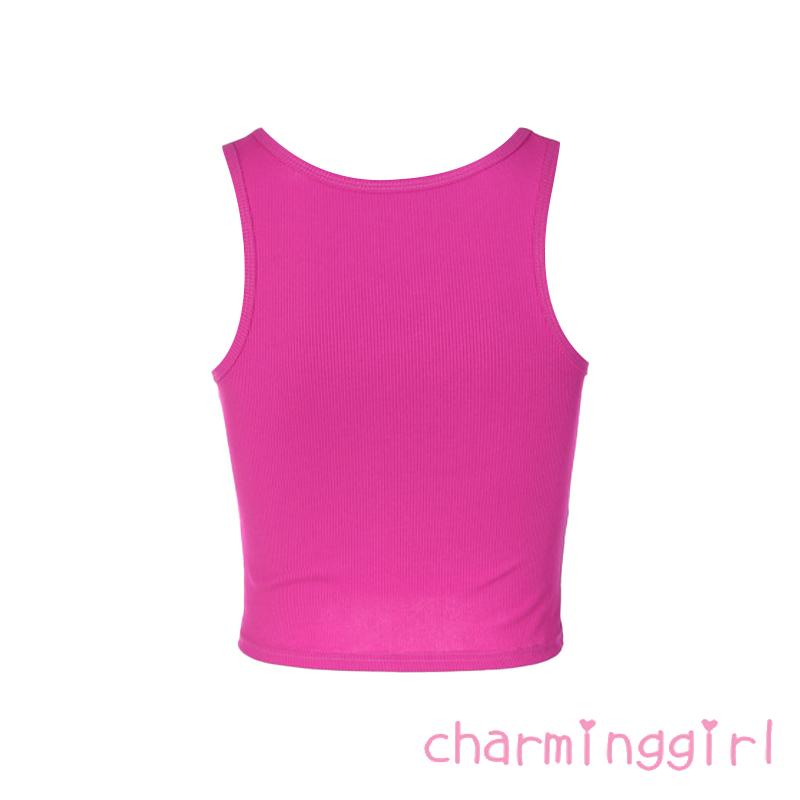 Chm-áo Tank Top Nữ Không Tay Cổ Chữ U Nóng Bỏng Sửa Chữa Chữ Đính Đá Đi Tiệc Club Mùa Hè
