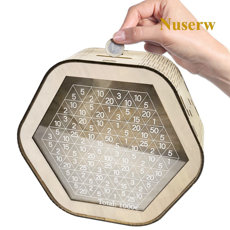 Hộp Đựng Tiền Tiết Kiệm Bằng Gỗ Có Thể Tái Sử Dụng