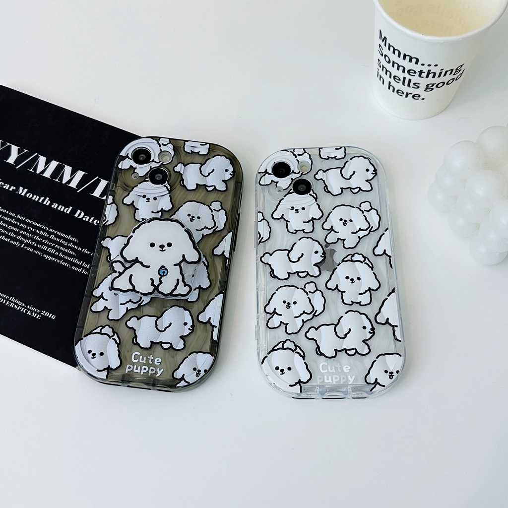 Ốp Điện Thoại Tpu Dẻo Trong Suốt Họa Tiết Chú Cún Đơn Giản Chống Rơi Cho iPhone 14 Plus 13 12 11 Pro Max