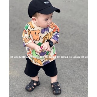 Bộ sở thú kèm mũ bé trai