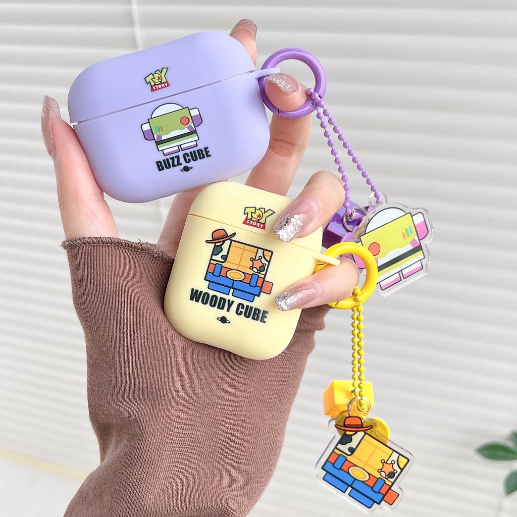 Vỏ Bảo Vệ Hộp Sạc Tai Nghe AirPods Pro 1 2 3 Pro 2 Bằng TPU Mềm Họa Tiết Hoạt Hình Buzz Woody Nhiều Màu