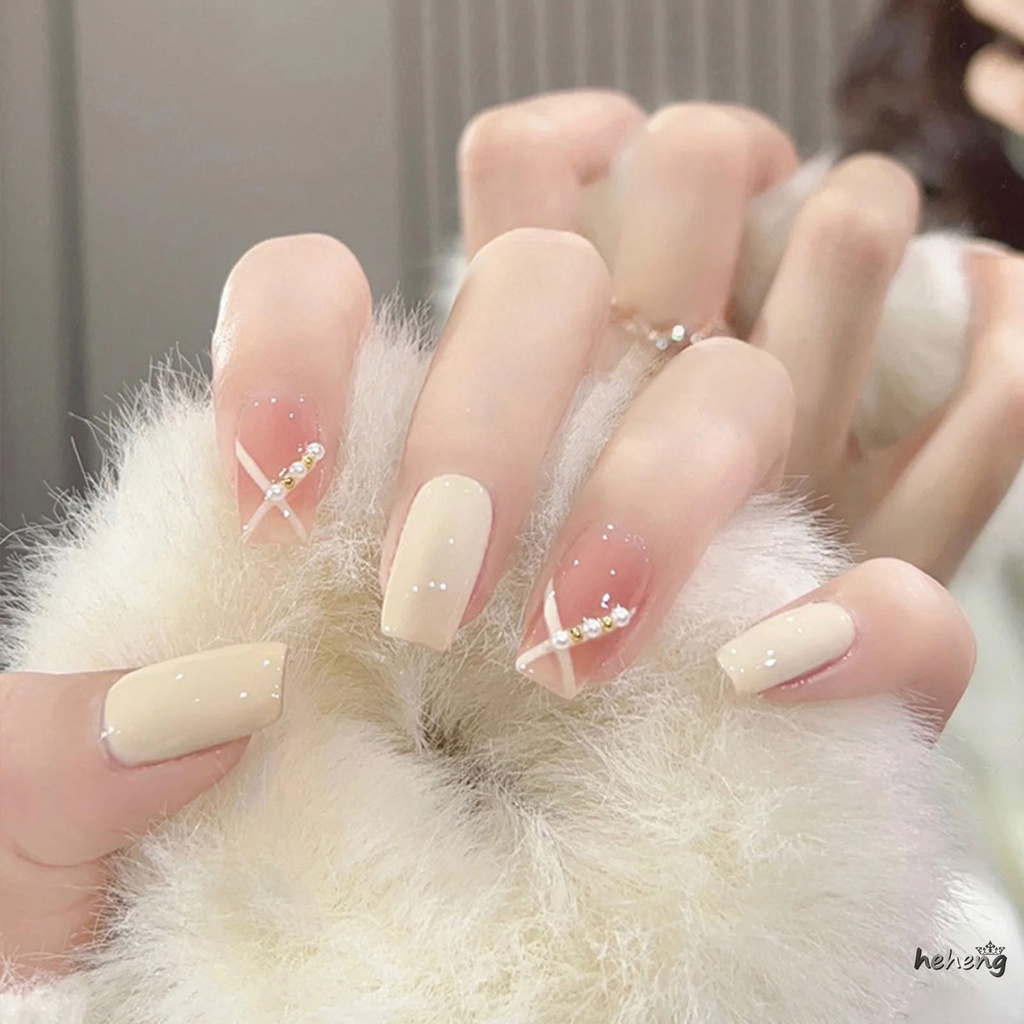 Móng Tay Giả Màu Hồng Nude Thiết Kế Thoải Mái Dễ Sử Dụng