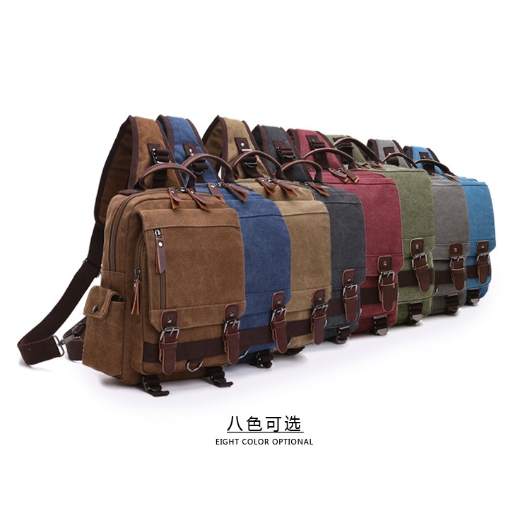 Túi Đeo Chéo Ngực Vải Canvas Phong Cách Thời Trang Mới Phù Hợp Cho Nam Và Nữ