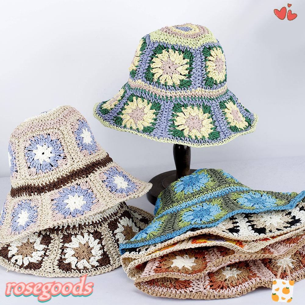 Mũ Cói Bucket Che Nắng Chống Tia Uv Thêu Hoa Hồng Thời Trang 2023