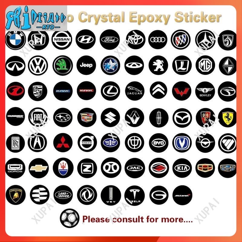 Miếng Dán logo RTO One 14mm 14mm Trang Trí Chìa Khóa Xe Hơi