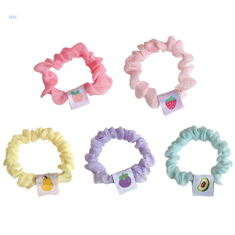 Dây Cột Tóc Đuôi Ngựa Co Giãn Hình Trái Cây Dễ Thương Cho Nữ