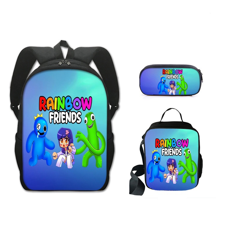 Rainbow Friends Ba Lô Đi Học Họa Tiết Cầu Vồng Hoạt Hình Dành Cho Học Sinh Tiểu Học