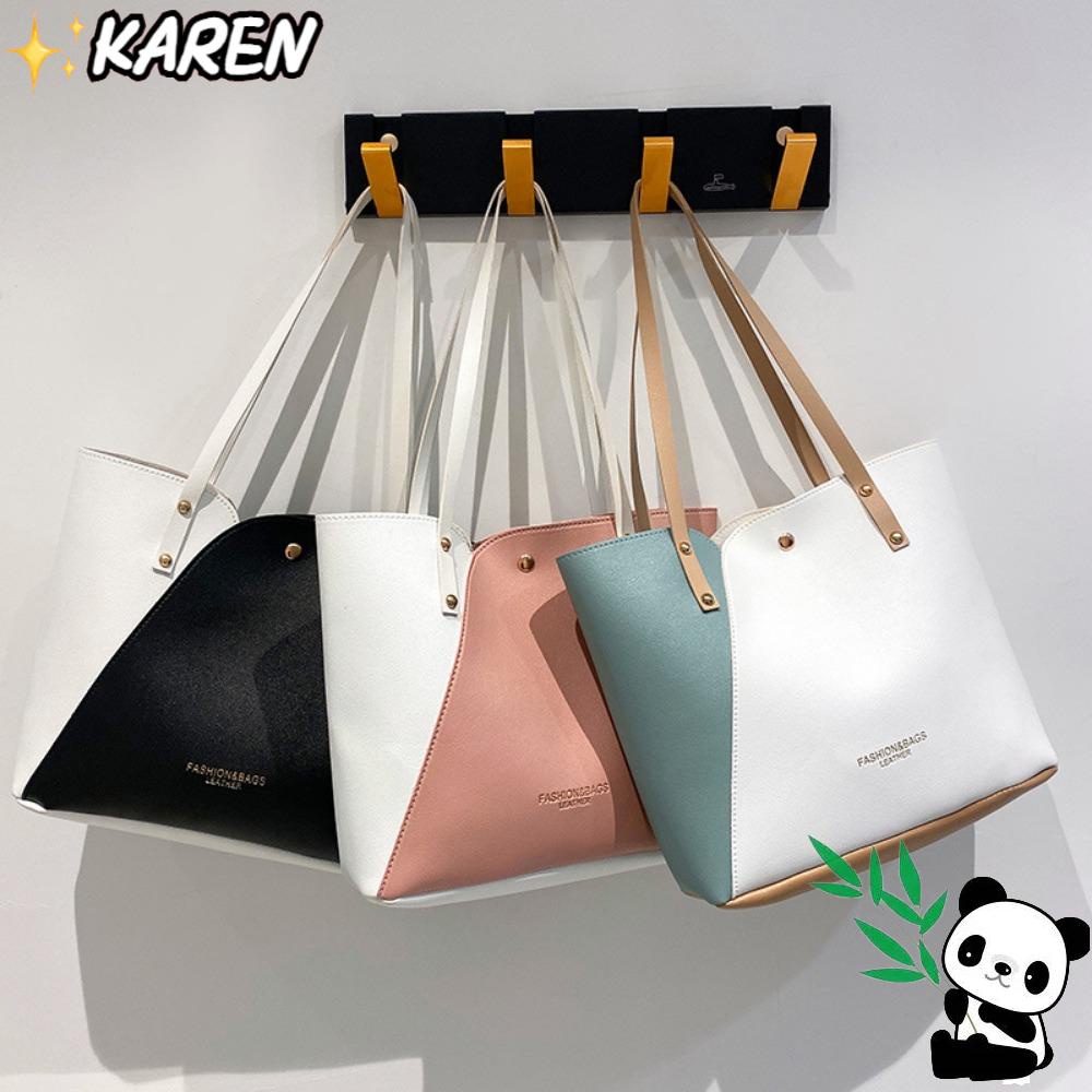 Túi Xách Da Cỡ Lớn Phối Màu Thời Trang Cao Cấp Cho Nữ