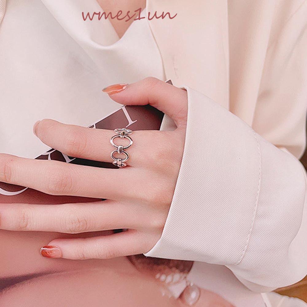 Nhẫn Tròn Thời Trang Cá Tính WMES15H Cho Nữ|Nhẫn Cặp Tráng Men Phong Cách Hàn Quốc Có Thể Điều Chỉnh