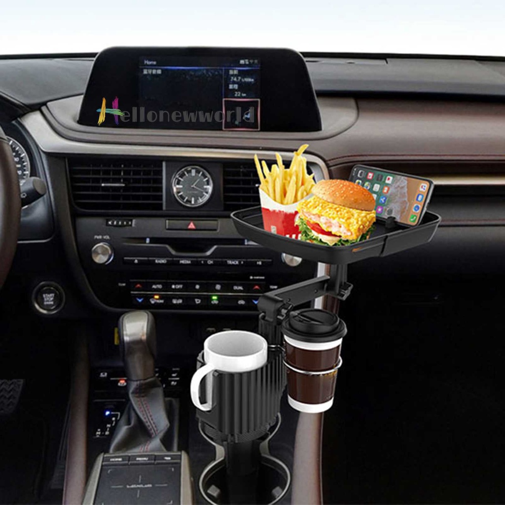 Khay Đựng Thức Ăn Hình Vuông Có Thể Xoay Tiện Dụng Cho Xe Hơi