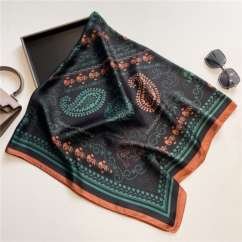 Khăn Choàng Vuông 110cm Bằng Satin Thời Trang Mùa Hè Dễ Phối Đồ