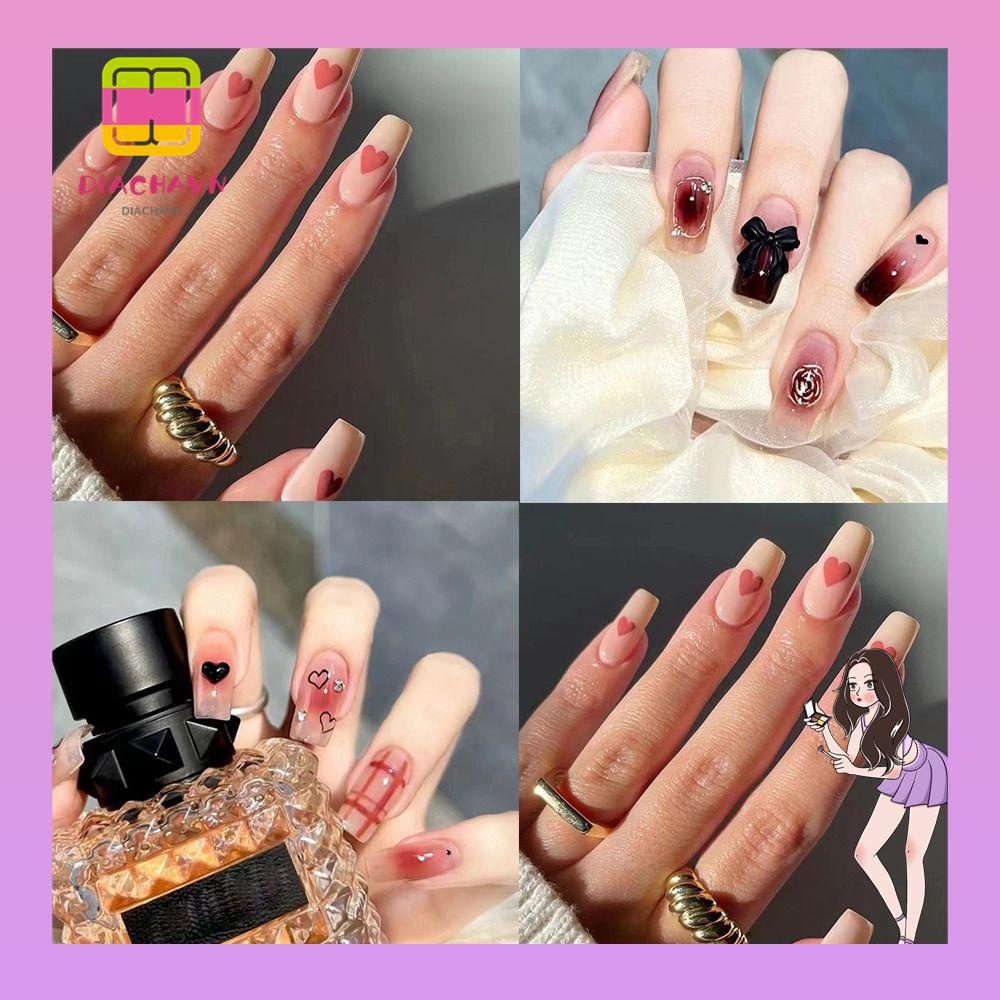 Set 24 Móng Tay Giả Che Phủ Toàn Diện Có Thể Tháo Rời