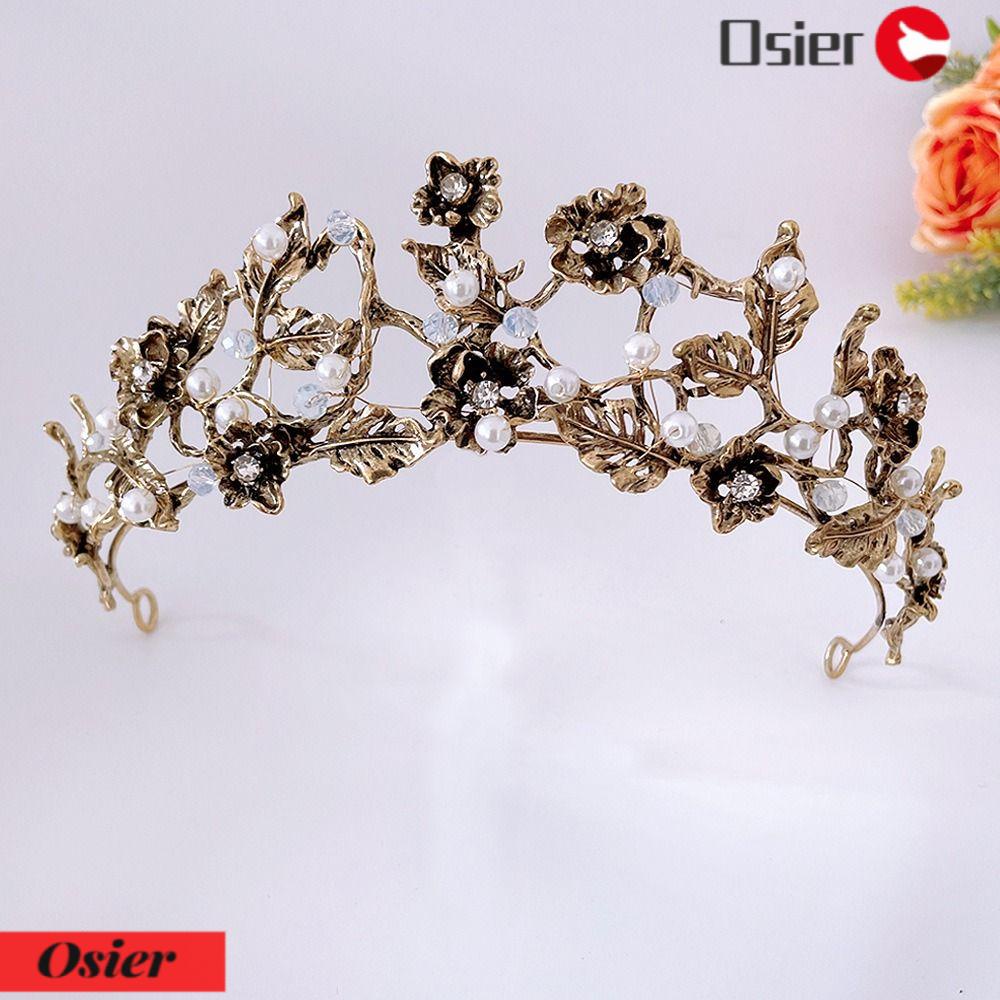 1 Vương Miện Cài Tóc Cô Dâu Hình Chiếc Lá Phong Cách Baroque Cổ Điển