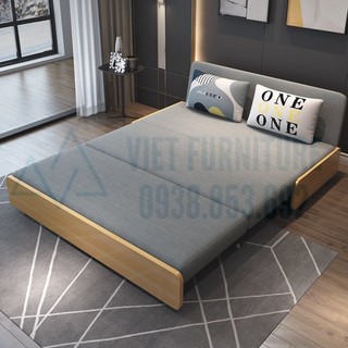 Giường sofa gỗ cao cấp, giường ghế sofa phòng khách, giường sofa gấp gọn đa năng