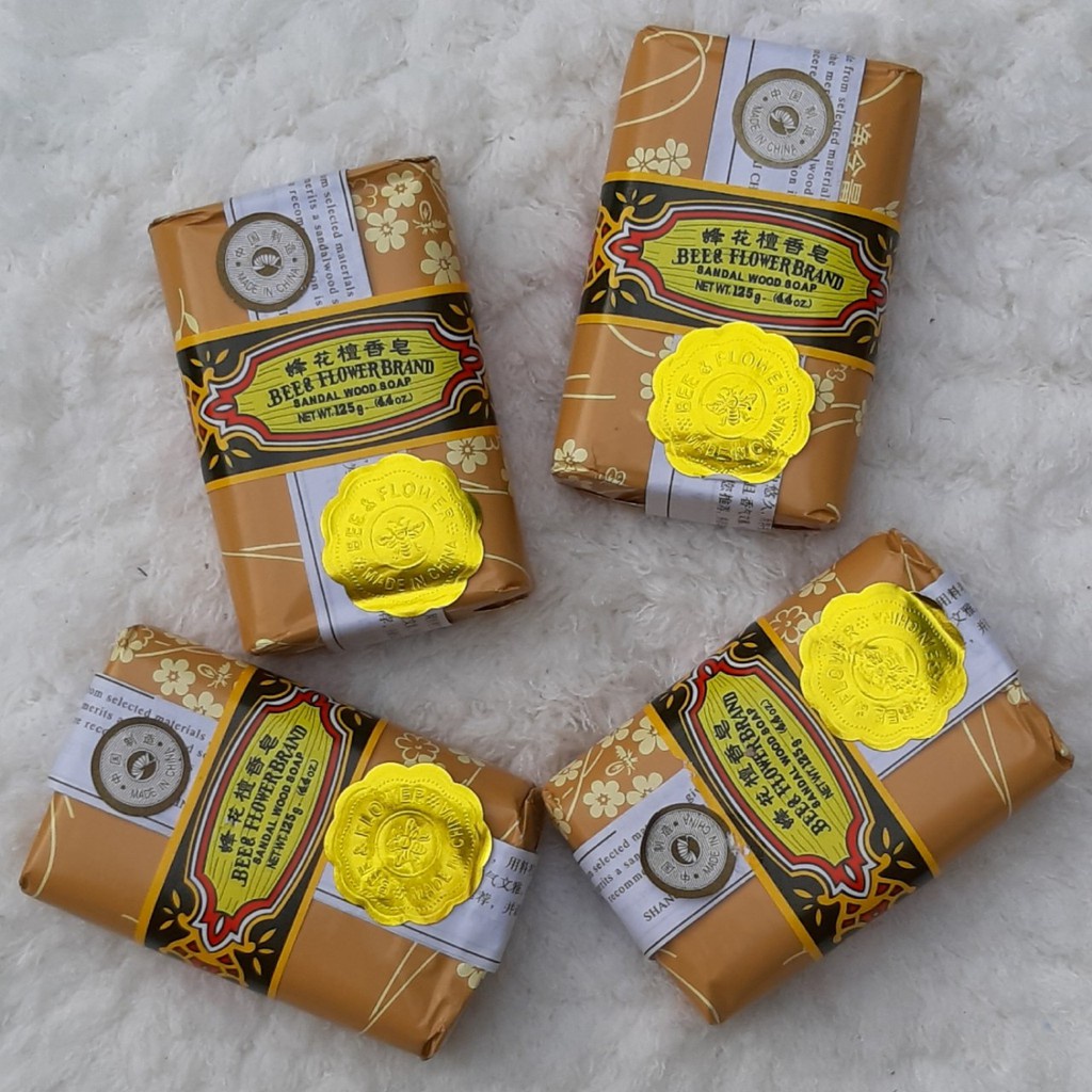 Cục Xà Bông trầm đàn hương Con Ong & bee flower THÁI LAN 125gram/cục