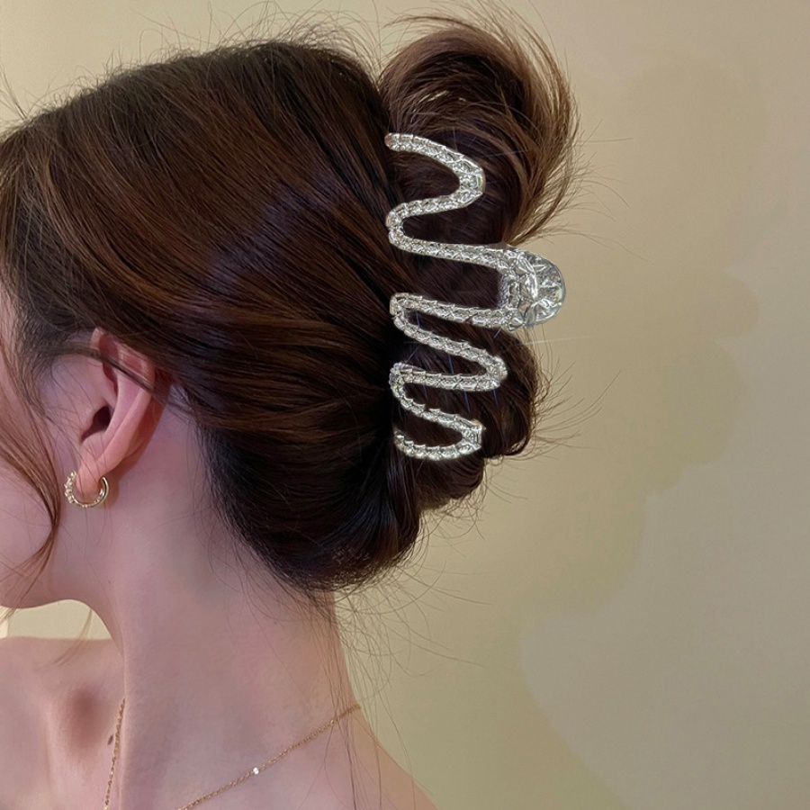 Kẹp Tóc Đuôi Ngựa Bằng Hợp Kim Họa Tiết Gợn Sóng Đơn Giản Phong Cách Hàn