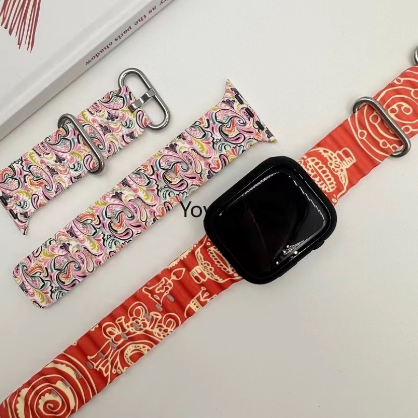 Dây Đeo Thể Thao Bằng Silicone 49mm Ultra / 44mm / 40mm / 45mm / 8 7 6 5 SE 44mm 40m 42mm 38mm 3 2 1 Cho IWatch