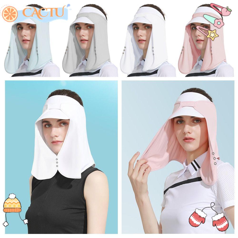 CACTU Mũ Lưỡi Trai Hở Chóp Bằng Lụa Lạnh Bảo Vệ Mặt Khỏi Tia UV Cho Mùa Hè