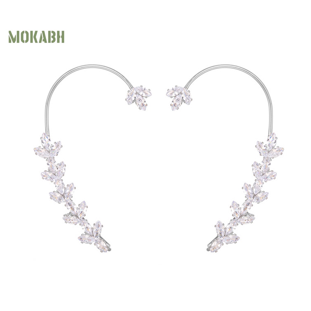 1 Khuyên Kẹp Vành Tai Không Xỏ Lỗ Họa Tiết Hình Học Đính Đá Lấp Lánh Sang Trọng