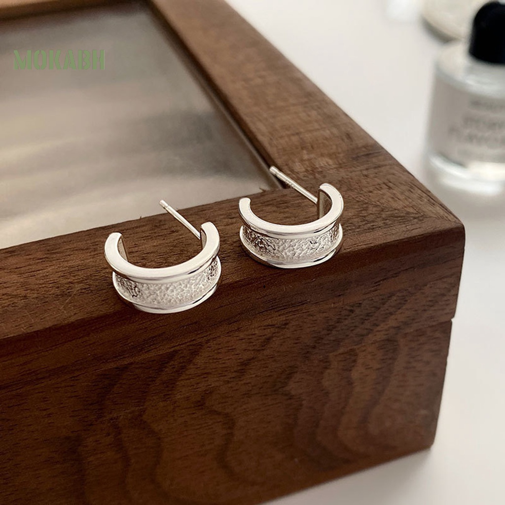 1 Đôi Bông Tai Hình Chữ C Không Gây Dị Ứng Thời Trang Dành Cho Nữ